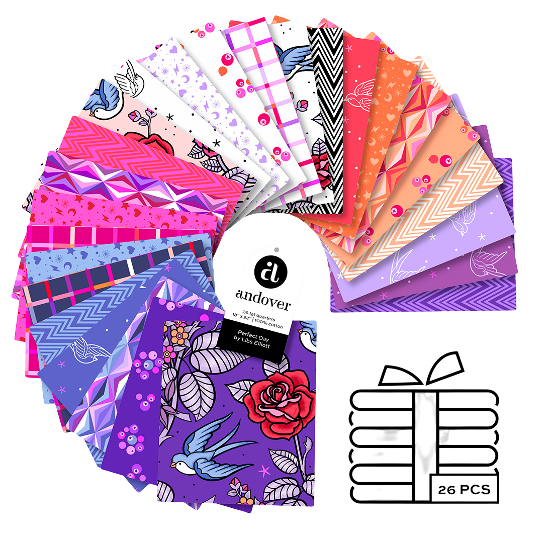 Vibrant patterned fabric collection display